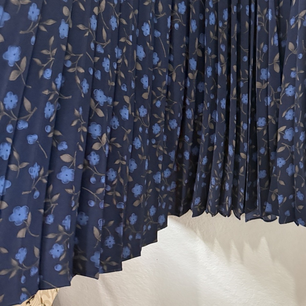 Radcliffe Sag Harbor Blue Floral Pleated Maxi Skirt Womens 2X Cottage Whimsigoth - Picture 4 of 7